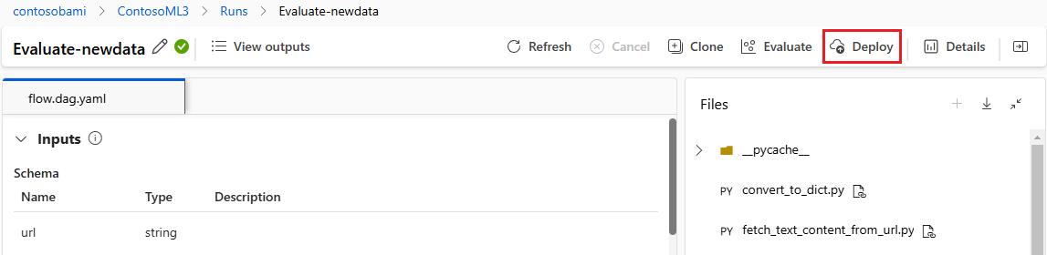 从运行快照部署流的屏幕截图。