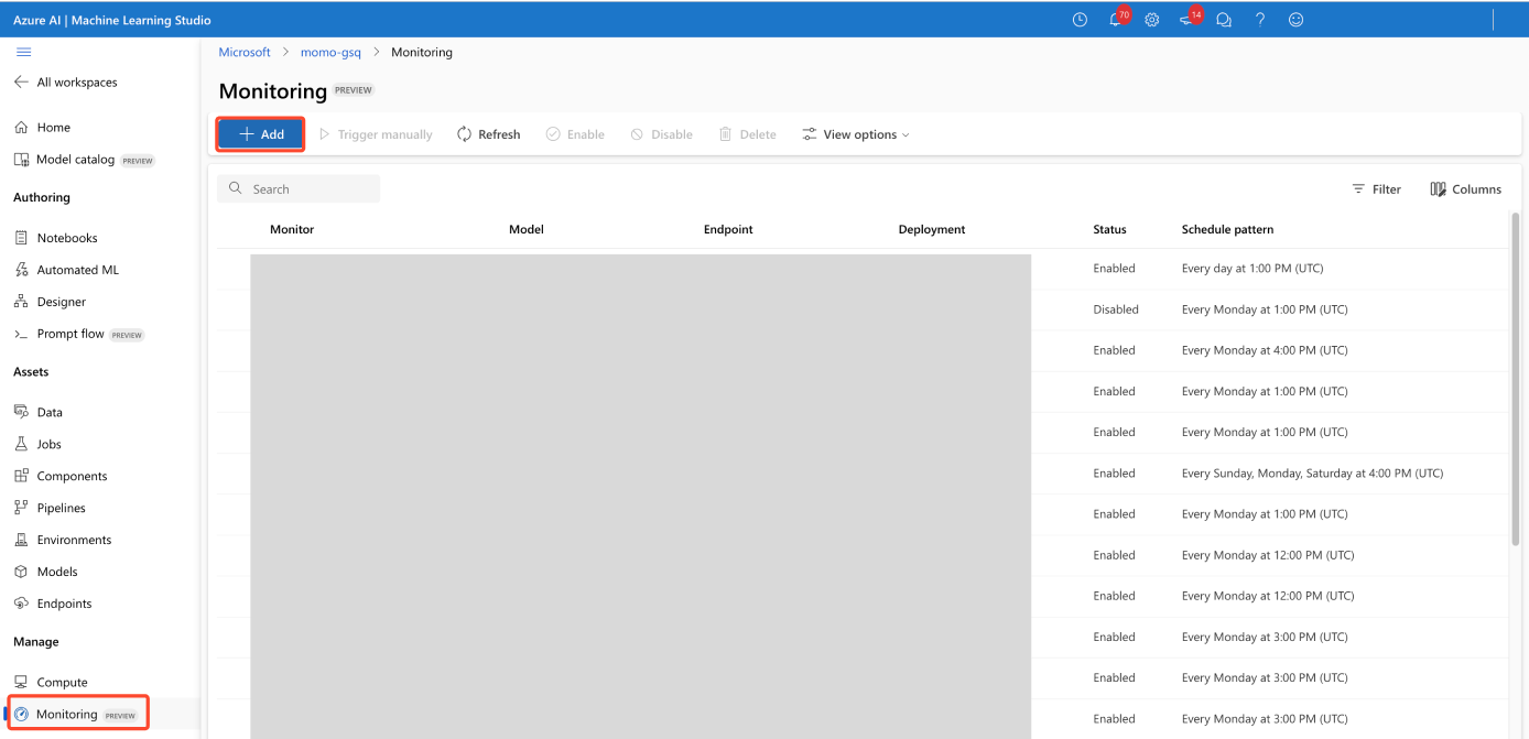 显示如何为应用程序创建监视器的屏幕截图。