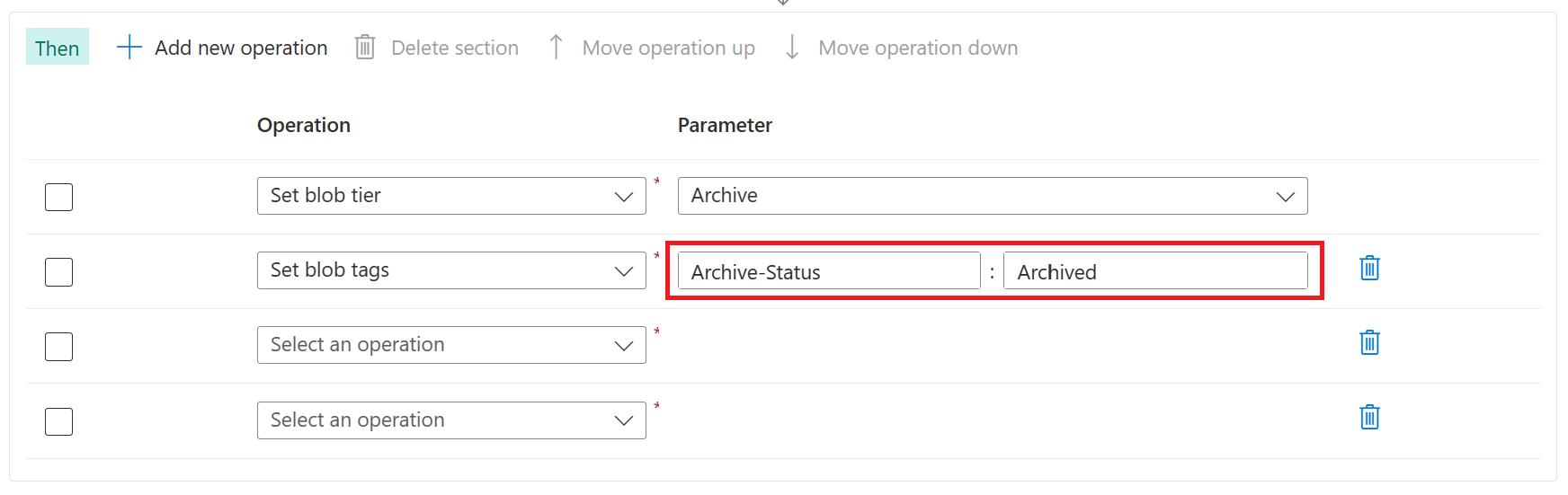 示例条件的屏幕截图。