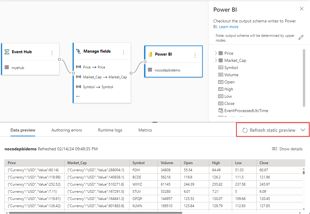 屏幕截图显示“获取静态预览/刷新静态预览”选项。