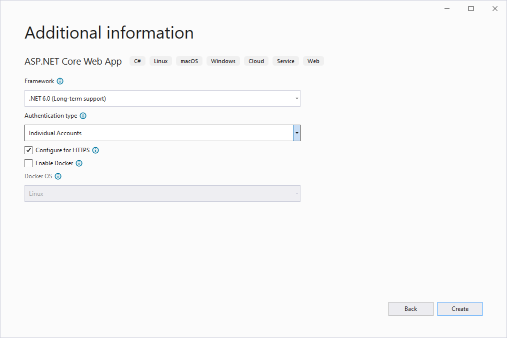 具有个人帐户的新项目