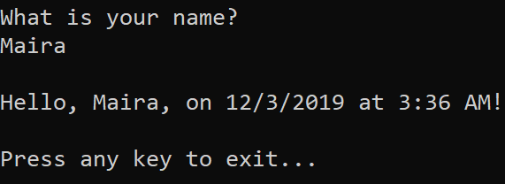 控制台窗口，含已修改程序的输出