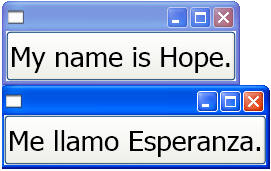 不同语言文本的相同按钮