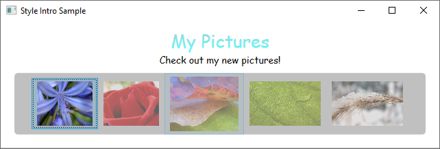 样式示例屏幕截图