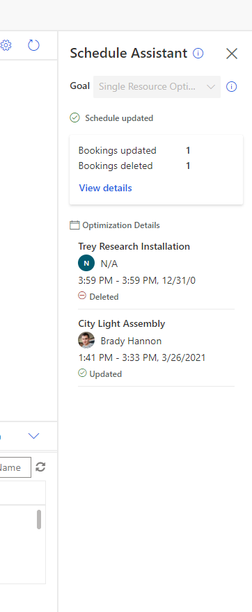 优化计划结果的视图 优化计划结果的屏幕截图。