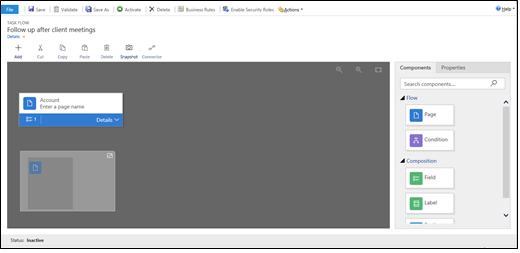 任务流设计器窗口。