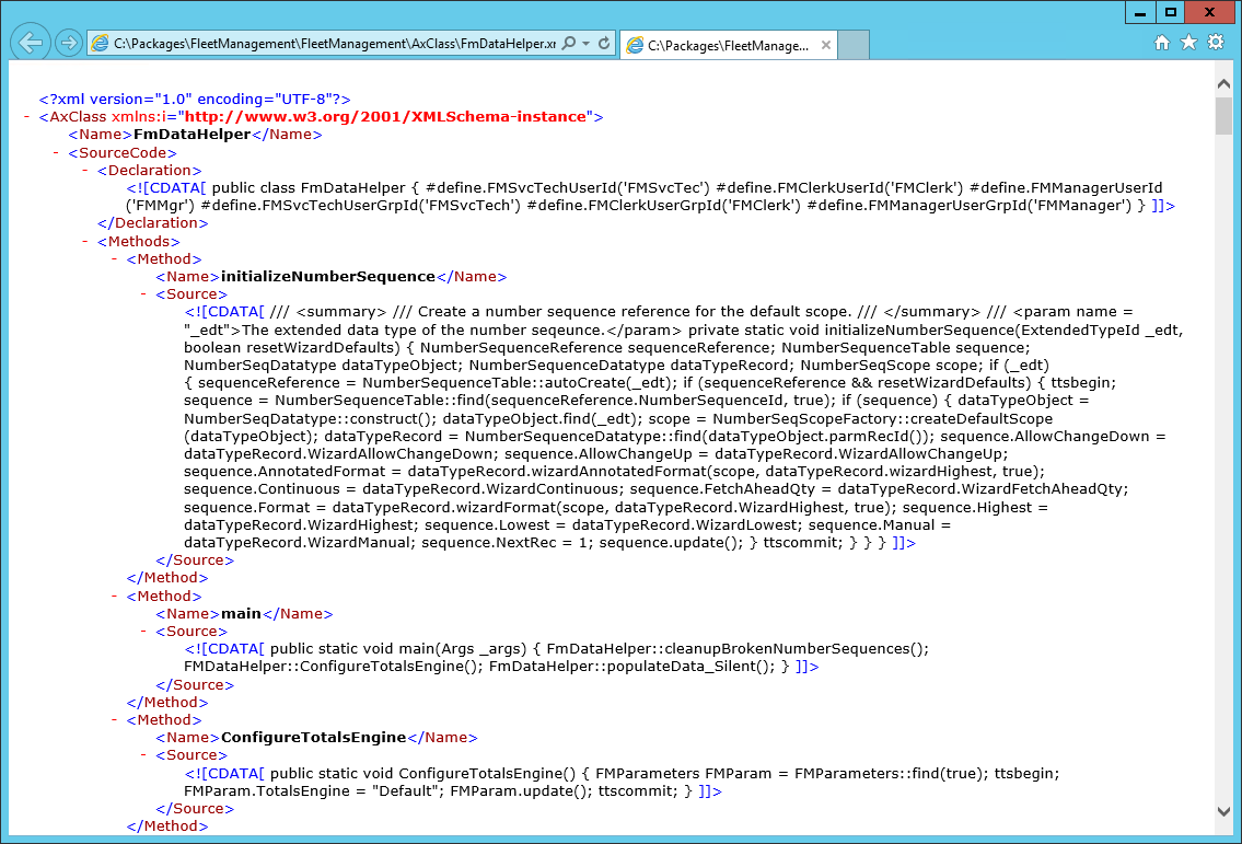 Browser view of source code.