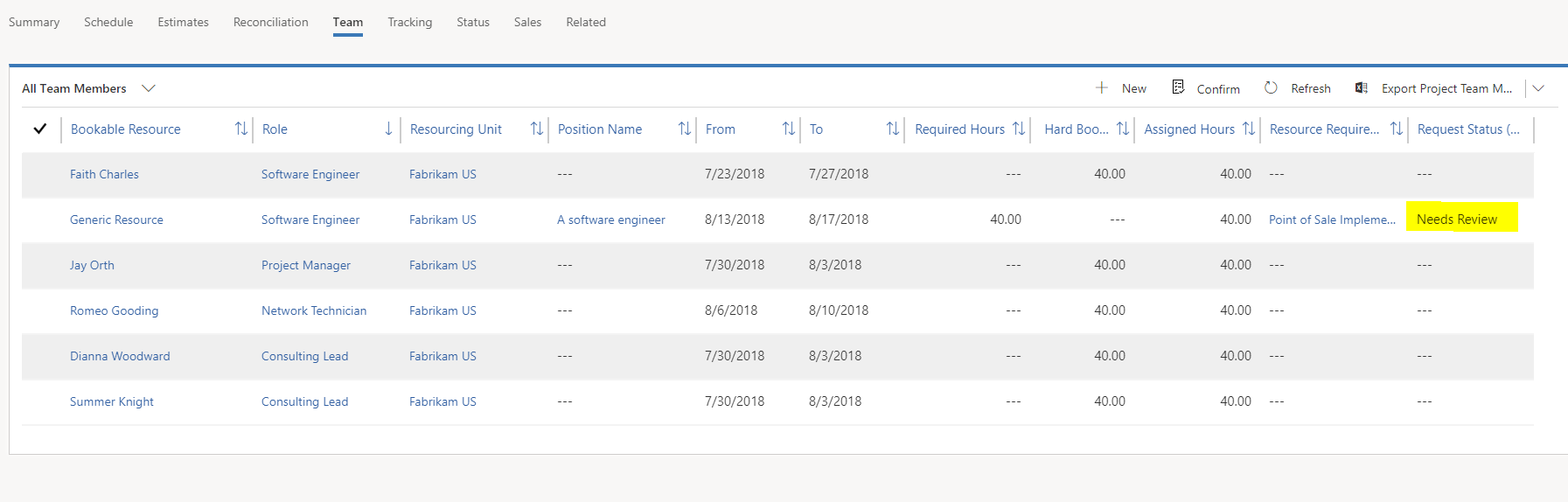 常规团队成员的请求状态已更改为“团队”选项卡上的“需要评审”。