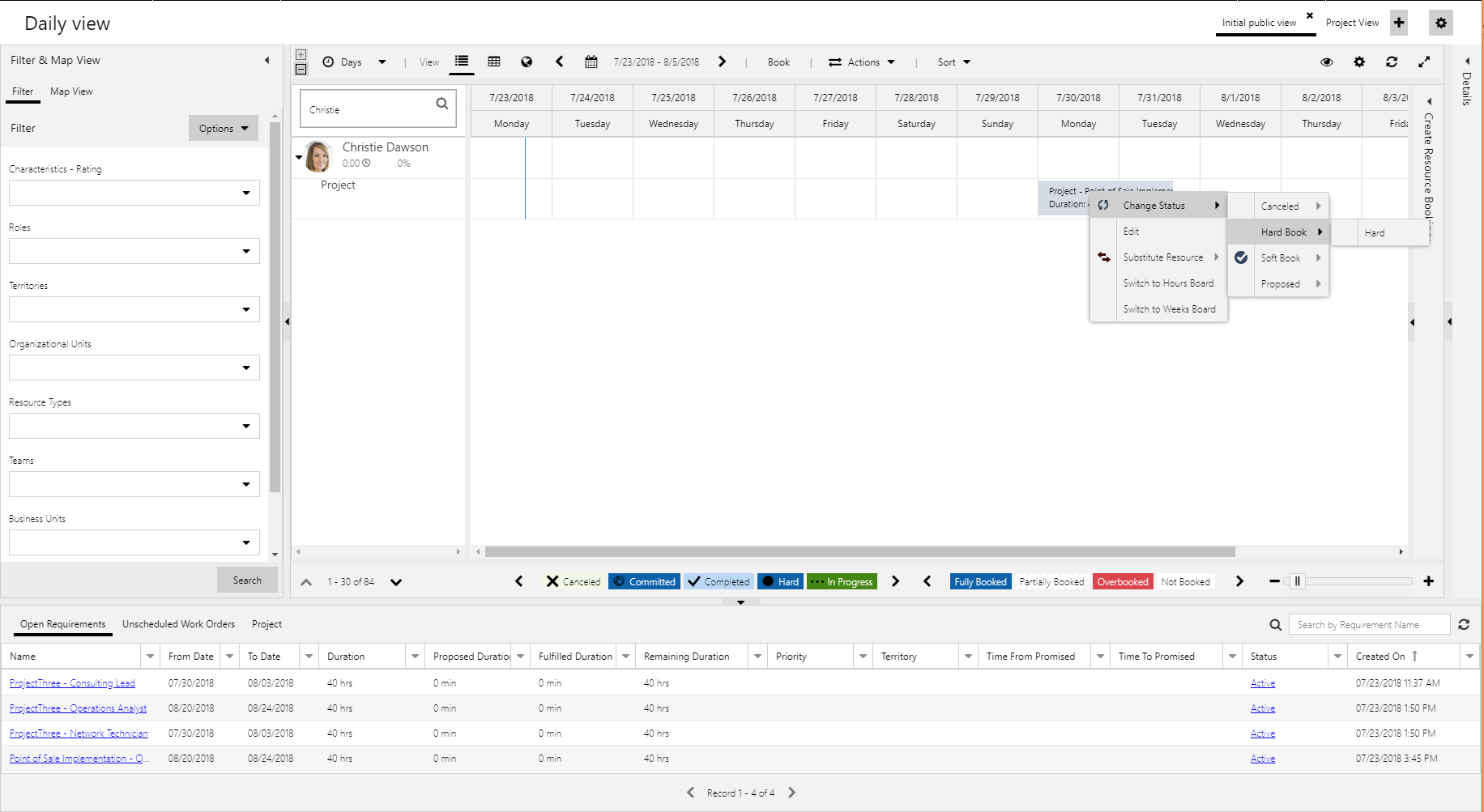 将预订状态更改为“确定”。