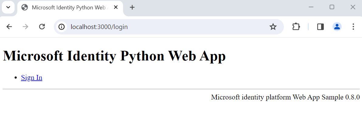 flask Web 应用示例登录页的屏幕截图。