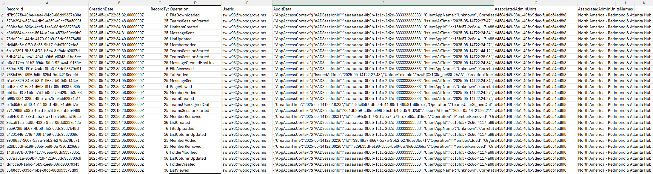显示了搜索导出日志的 Microsoft Purview 门户的屏幕截图。