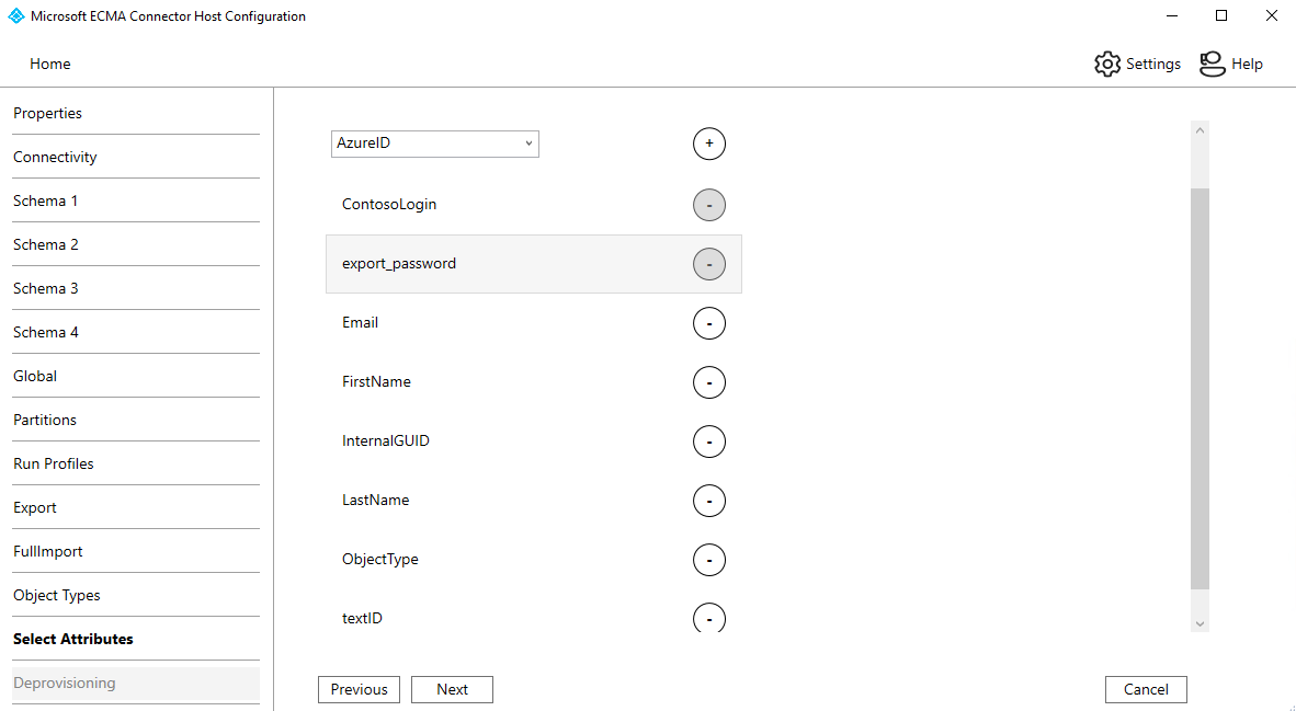 属性下拉列表的屏幕截图。