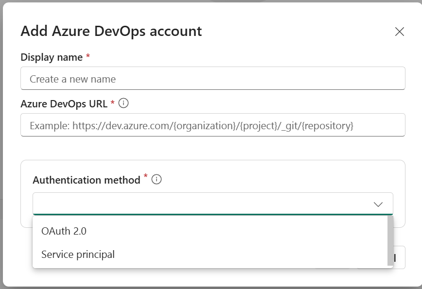 屏幕截图，其中显示了用于添加帐户的 GitHub 集成 UI。