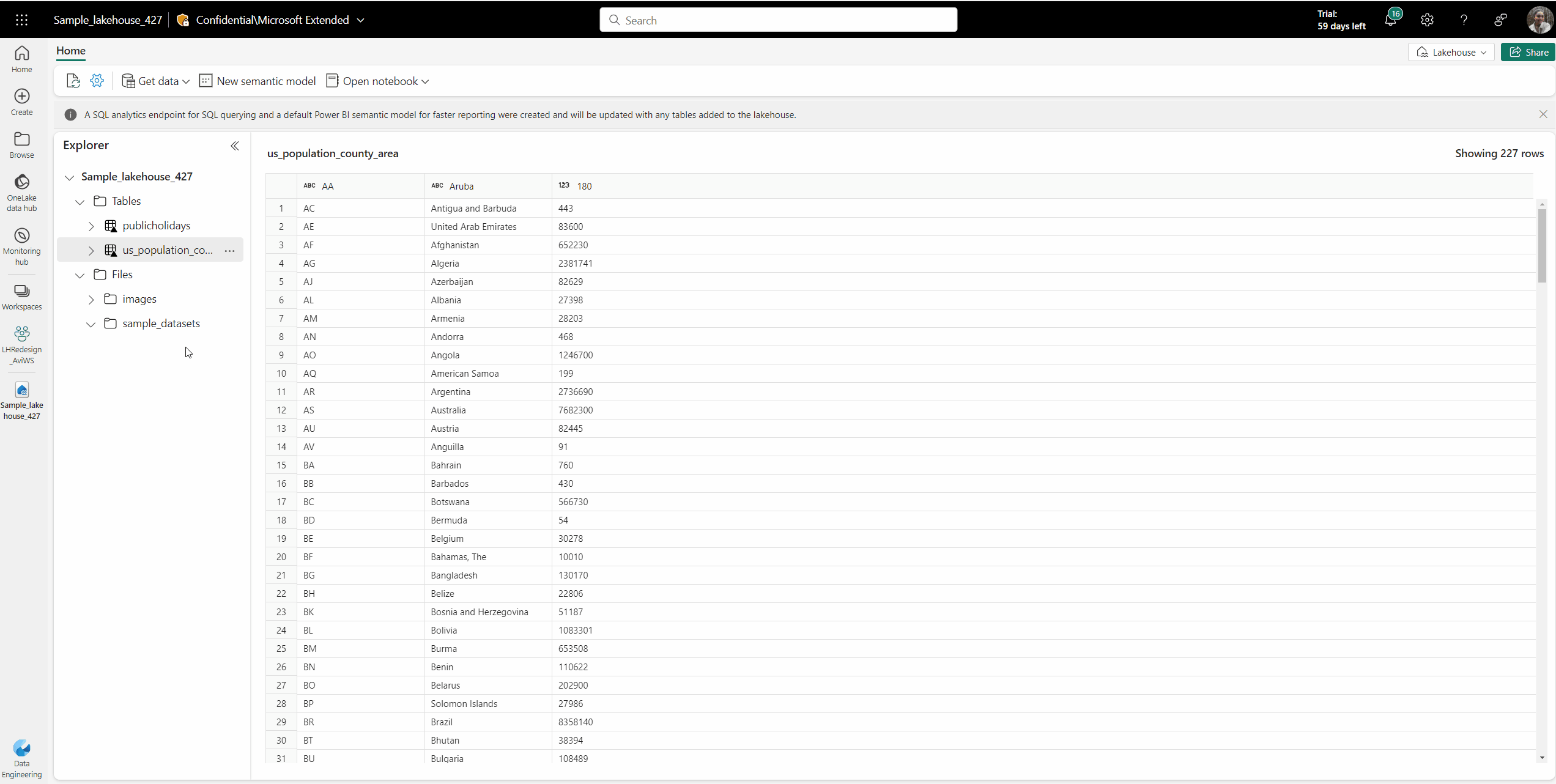 将文件夹加载到表总体体验的 Gif。