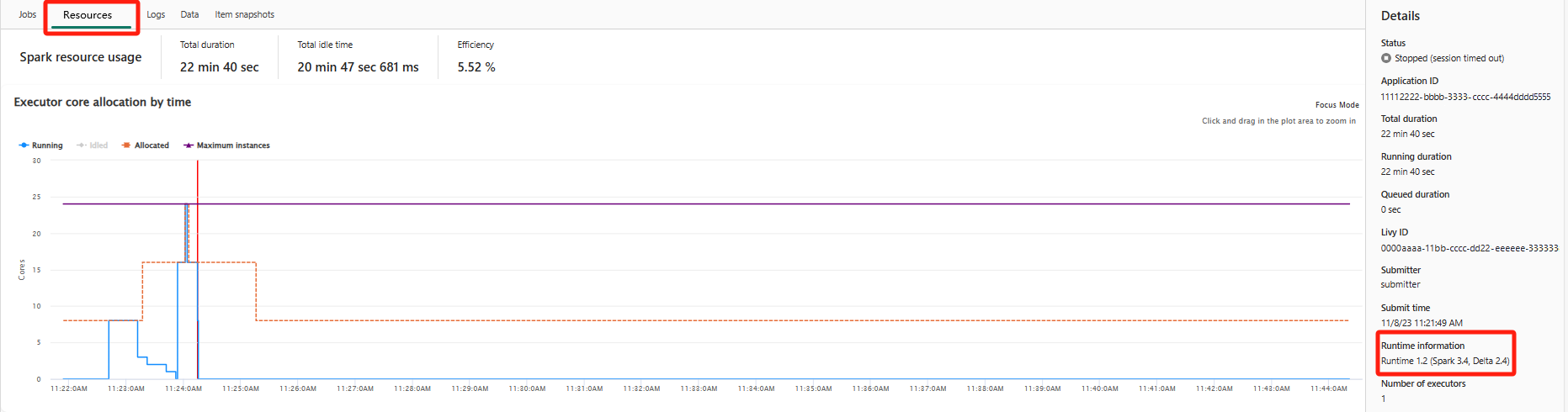 显示监视资源使用情况的屏幕截图。