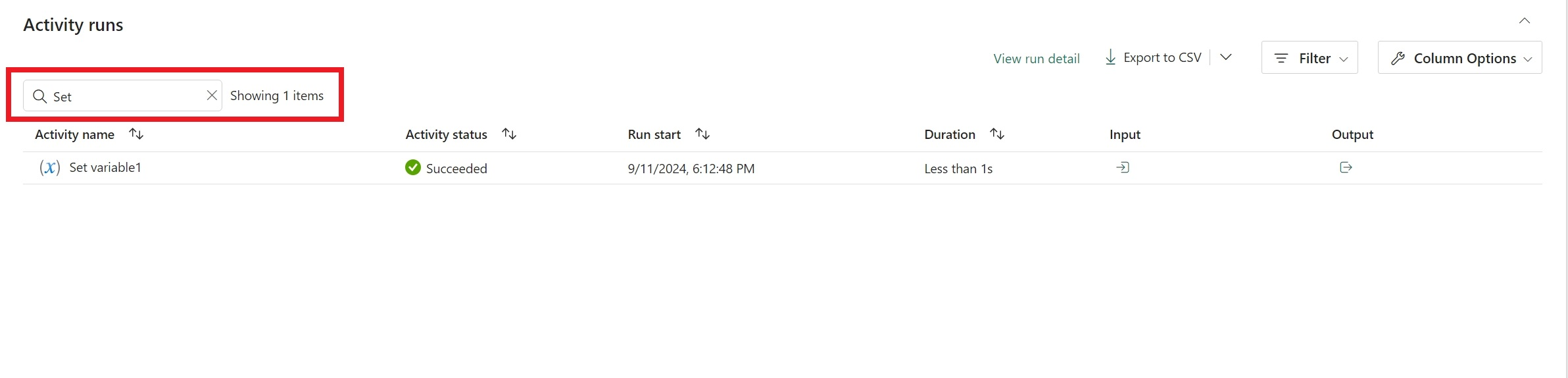 关键字筛选结果的屏幕截图。
