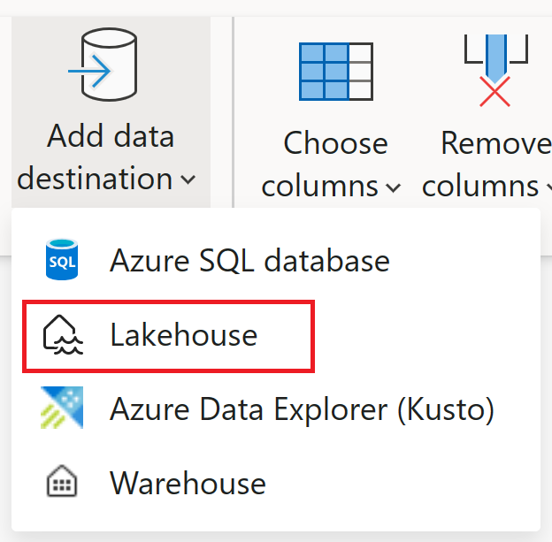 突出显示湖屋的“添加输出目标”菜单的屏幕截图。