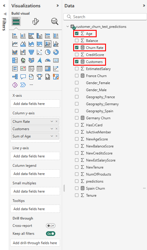 屏幕截图显示如何选择数据窗格选项。