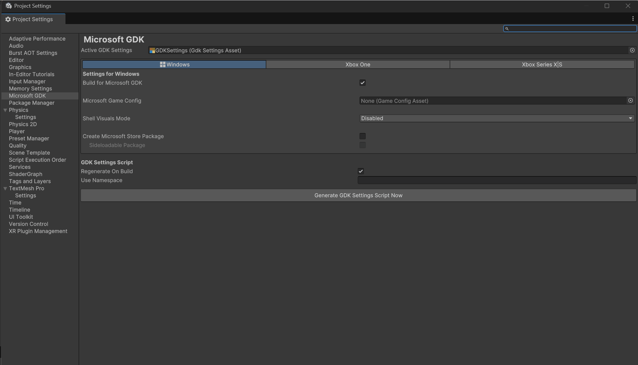 正在为 Unity 6 中的 Xbox Series X|S 和 Xbox One 创建 GDK 设置