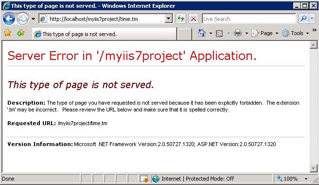 Testing the IIS7 module Testing the IIS7 module