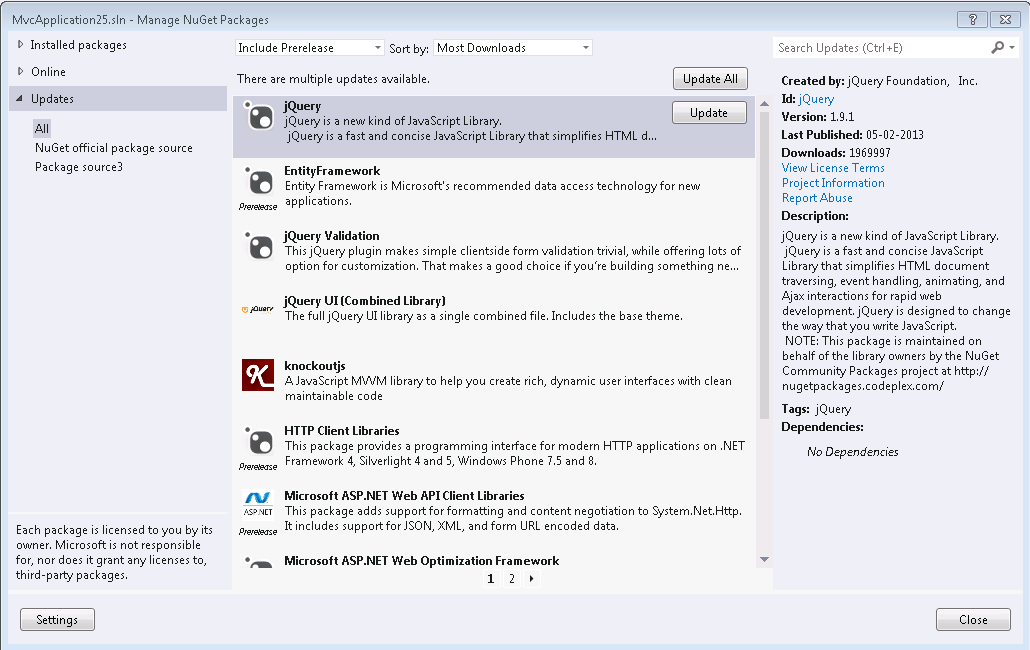对话框中的“全部更新”按钮