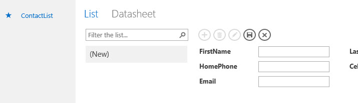 具有自动创建的视图的新表