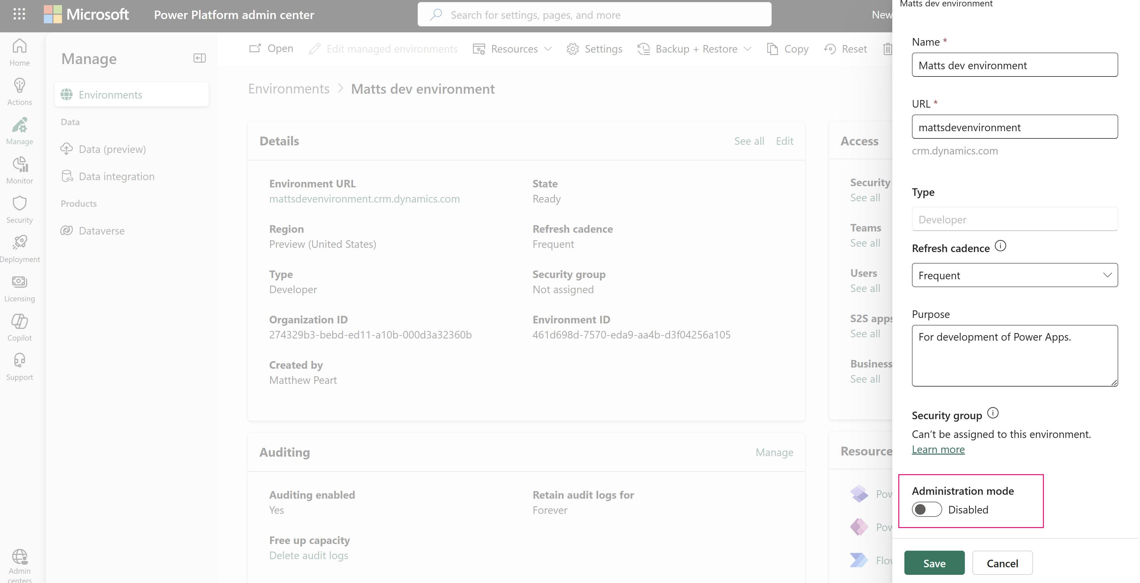 禁用管理模式。