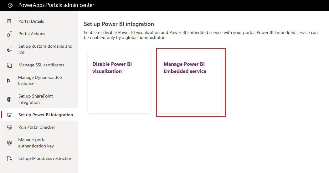 管理 Power BI Embedded 服务 管理 Power BI Embedded 服务。