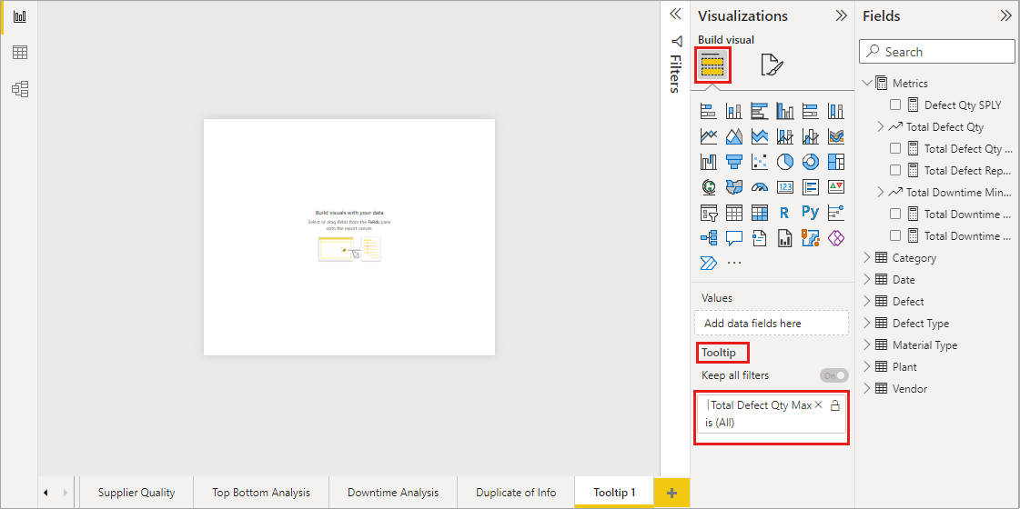 用于确定工具提示显示位置的字段的屏幕截图。