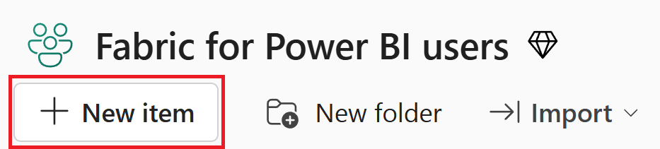 在工作区中选择“新建项”的屏幕截图。