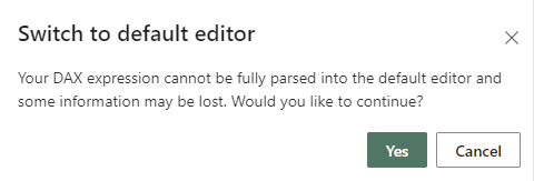 确认要切换到默认编辑器的对话框的屏幕截图。