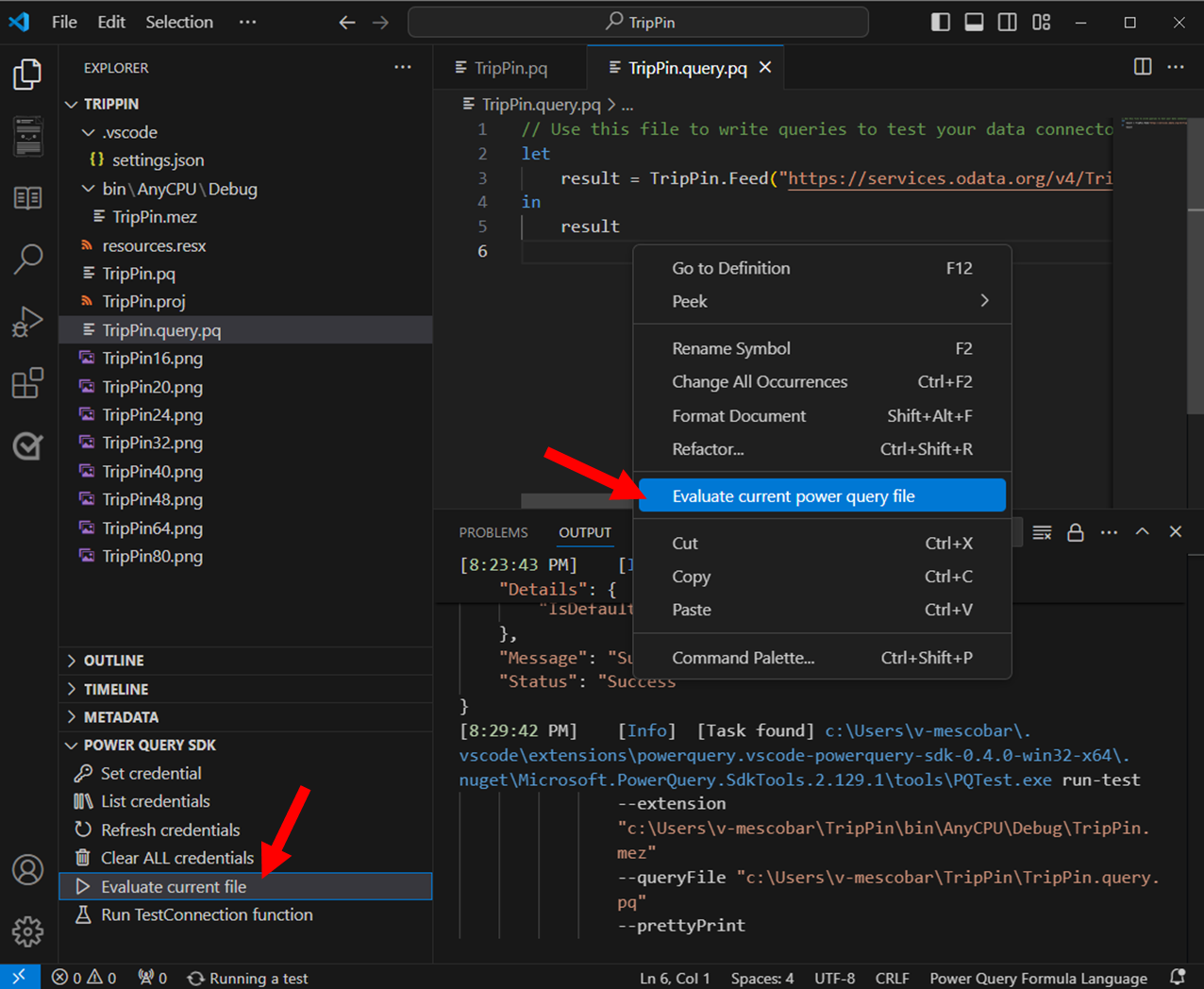 用于评估当前 Power Query 文件的多个替代项的屏幕截图。