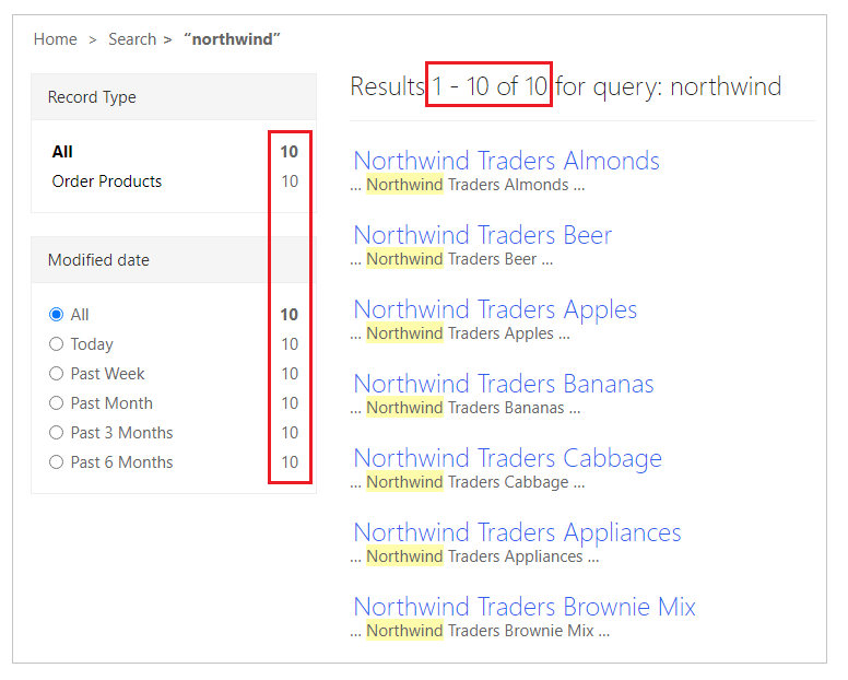 结果计数和实际结果匹配的搜索结果 结果计数和实际结果匹配的搜索结果。