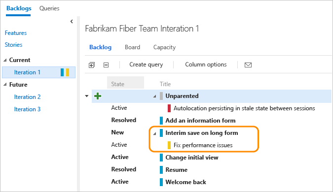 Sprint backlog, leaf node task