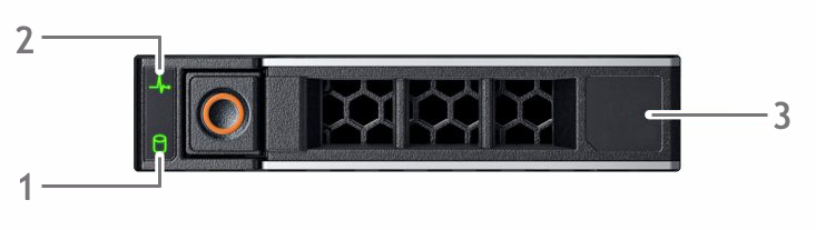 水平放置的硬盘前面的照片，带标注标签 2（左上角）、1（左下角）和 3（右侧）