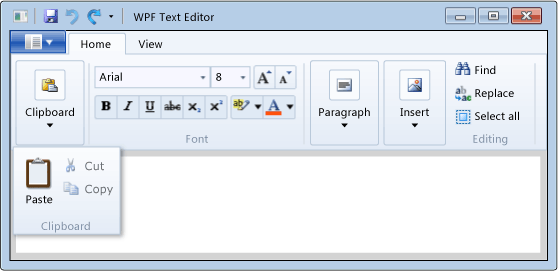 包含折叠组的功能区