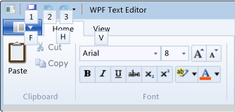 带键提示的功能区