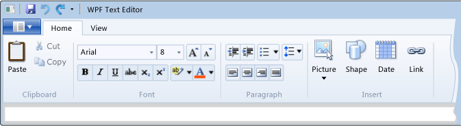 带有大控件的功能区