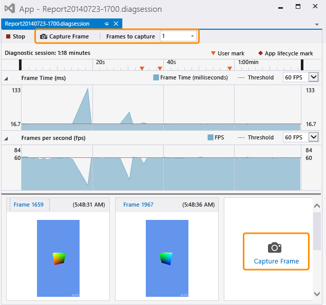 pix_gpu_usage_tool_capture_frame Capture frames using the GPU Usage tool.