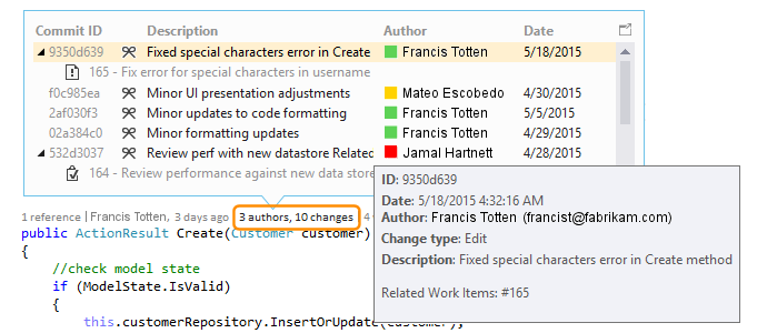 CodeLensCodeChangesGit CodeLens: Get change history for your code in Git