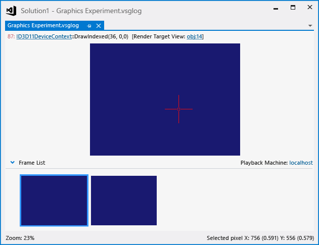 gfx_diag_demo_graphics_log_orientation A graphics log containing two captured frames.