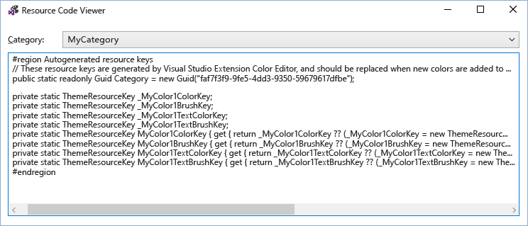 VSIX Color Editor Resource Code Viewer VSIX Color Editor Resource Code Viewer