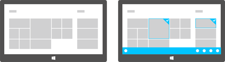 选择对象时显示应用栏