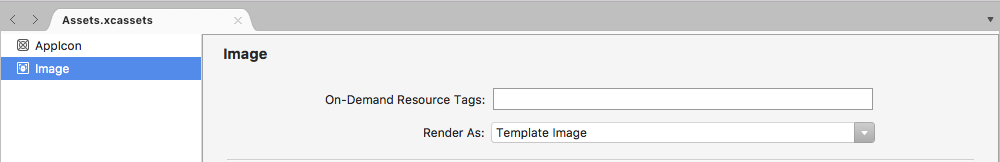 呈现模式设置为模板图像