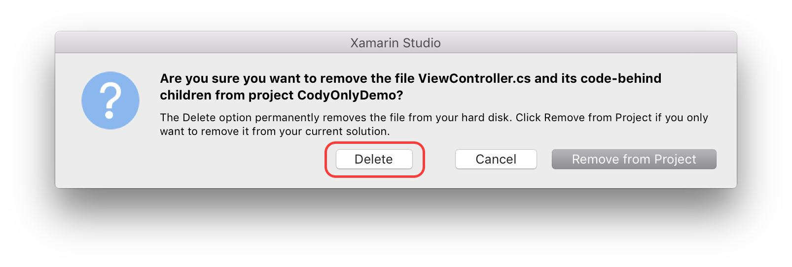 从弹出对话框中选择“删除”