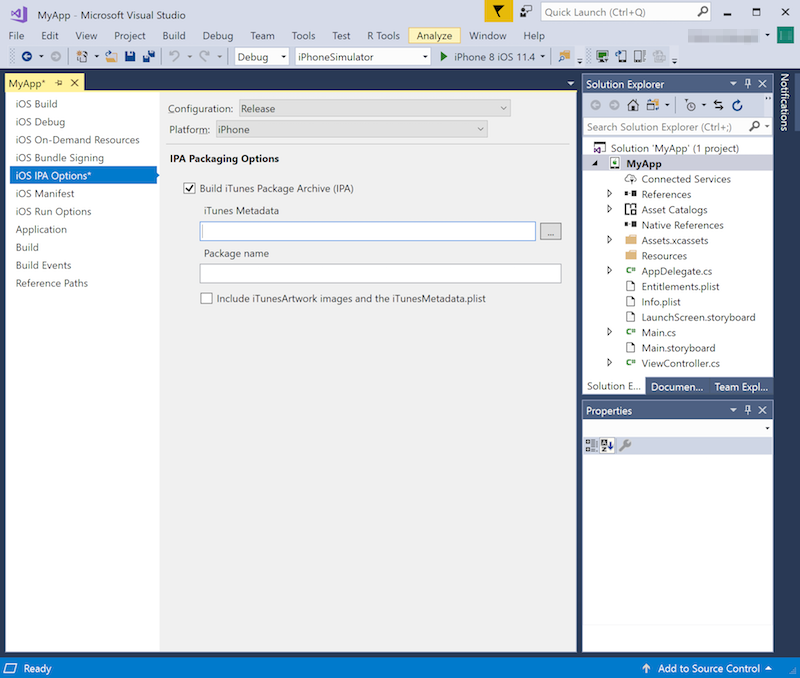 iOS 捆绑签名设置 屏幕截图显示 iOS IPA 选项。