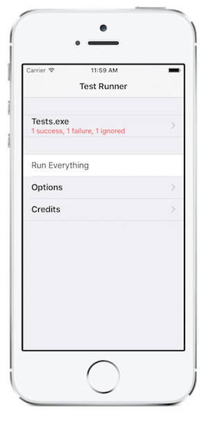 屏幕截图显示了一个示例报表,“测试运行程序”屏幕。