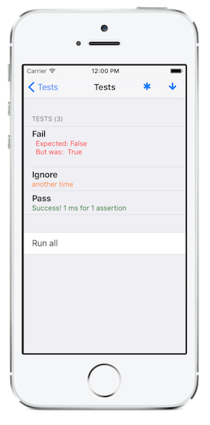 屏幕截图显示了一个示例报表,“测试”屏幕。