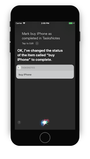 将任务设置为完成的示例