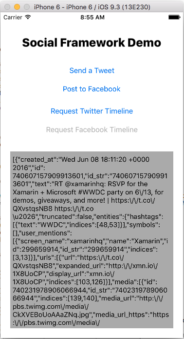 原始 JSON 数据显示的示例